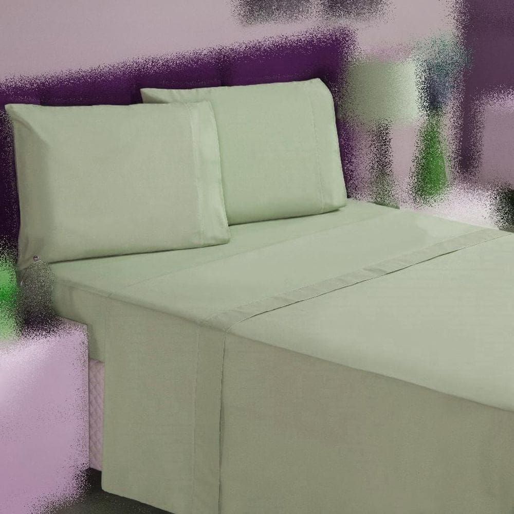 Jogo Cama Solteiro 2P Lençol Sem Elástico + Fronha 100%