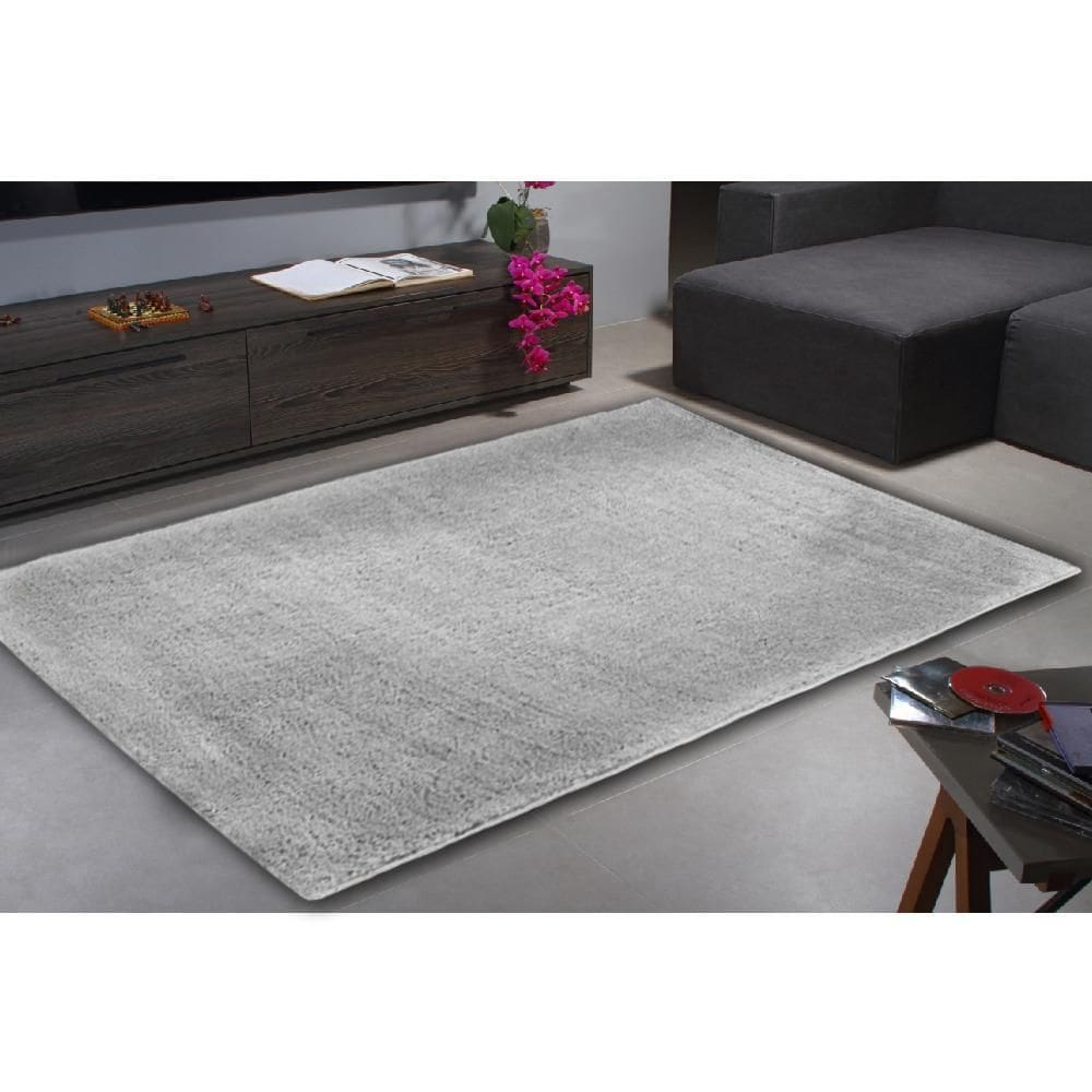 Tapete Sala Quarto 2,00X3,50 Grande Pelo Super Macio Cinza