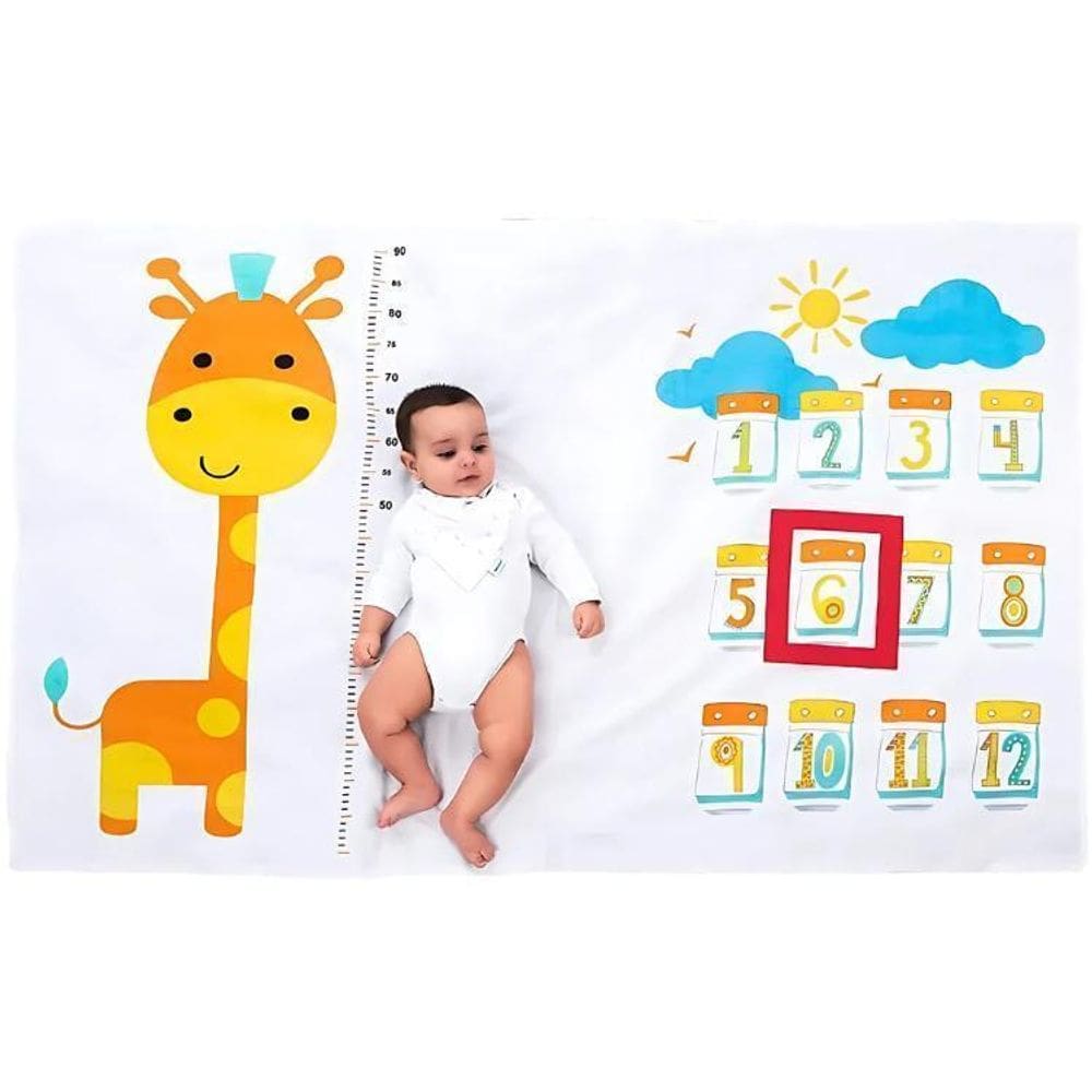 Cenário Mesversário Tapete Bebê Girafa Acompanhamento Mensal