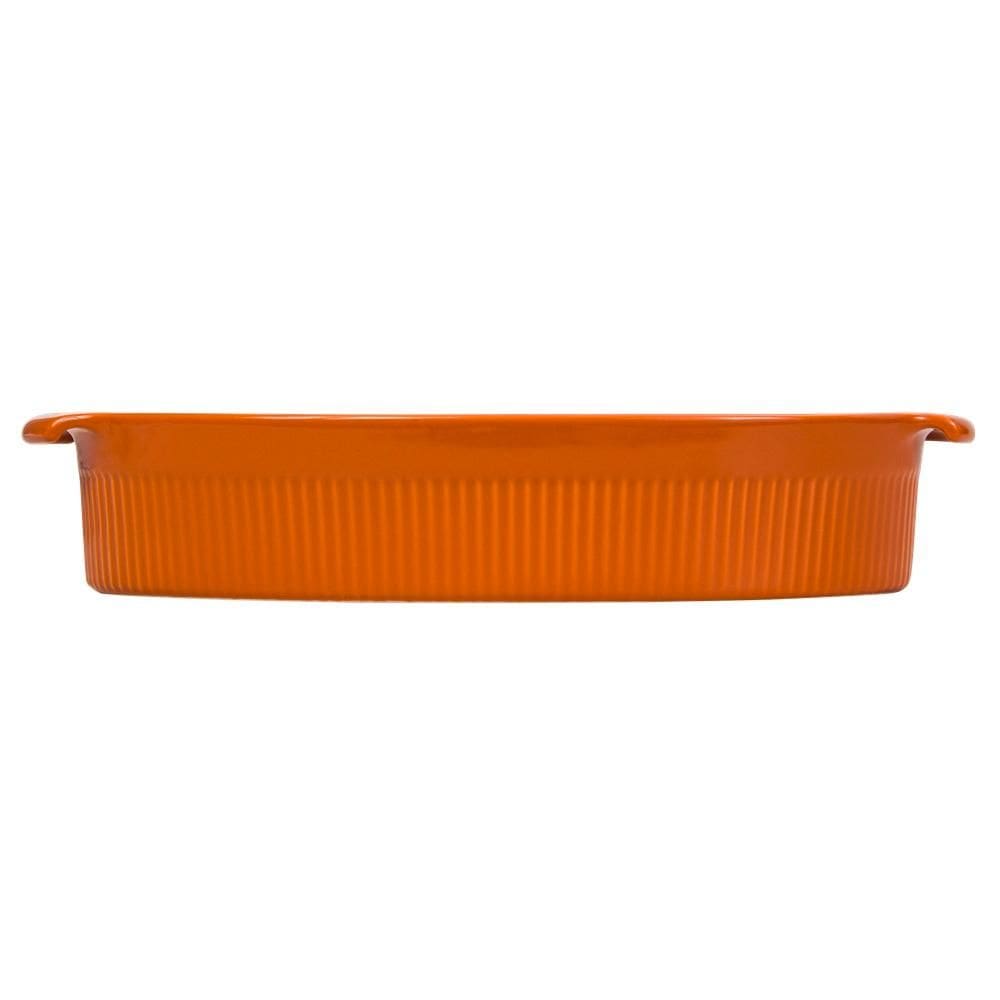 Forma Oval Travessa Refratária 39 cm Laranja 2,9 L Porcelana