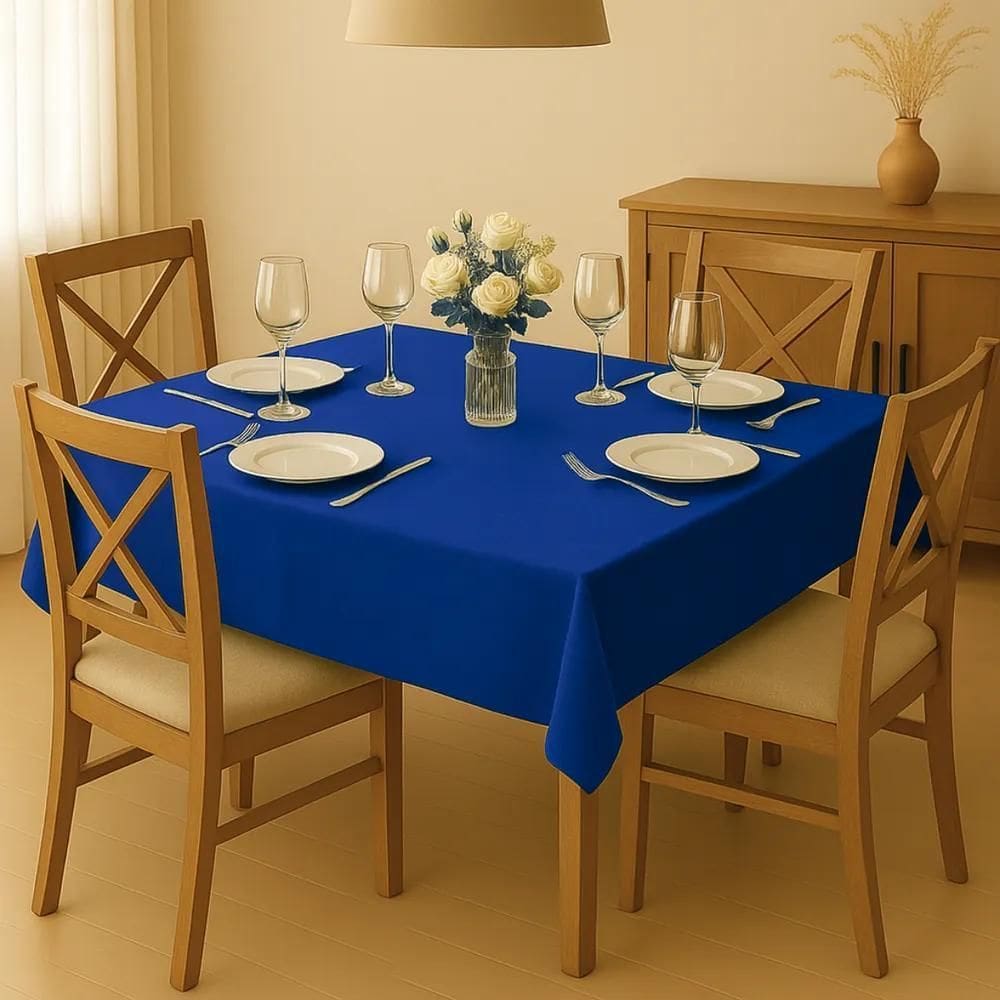 2X Toalha De Mesa Oxford 1,40M X 1,40M Quadrada 4 Lugares Az