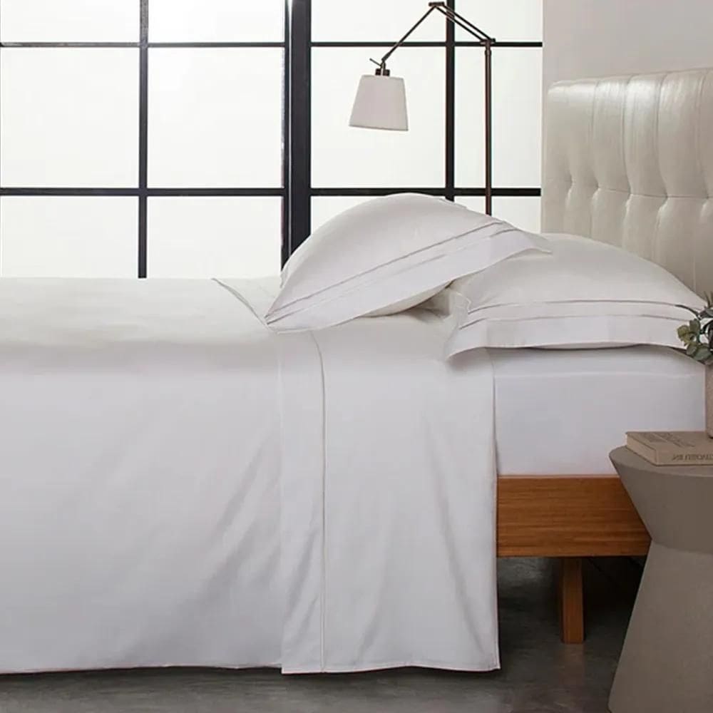 Jogo De Cama Solteiro 300 Fios Sublime Kacyumara Bege / Bege