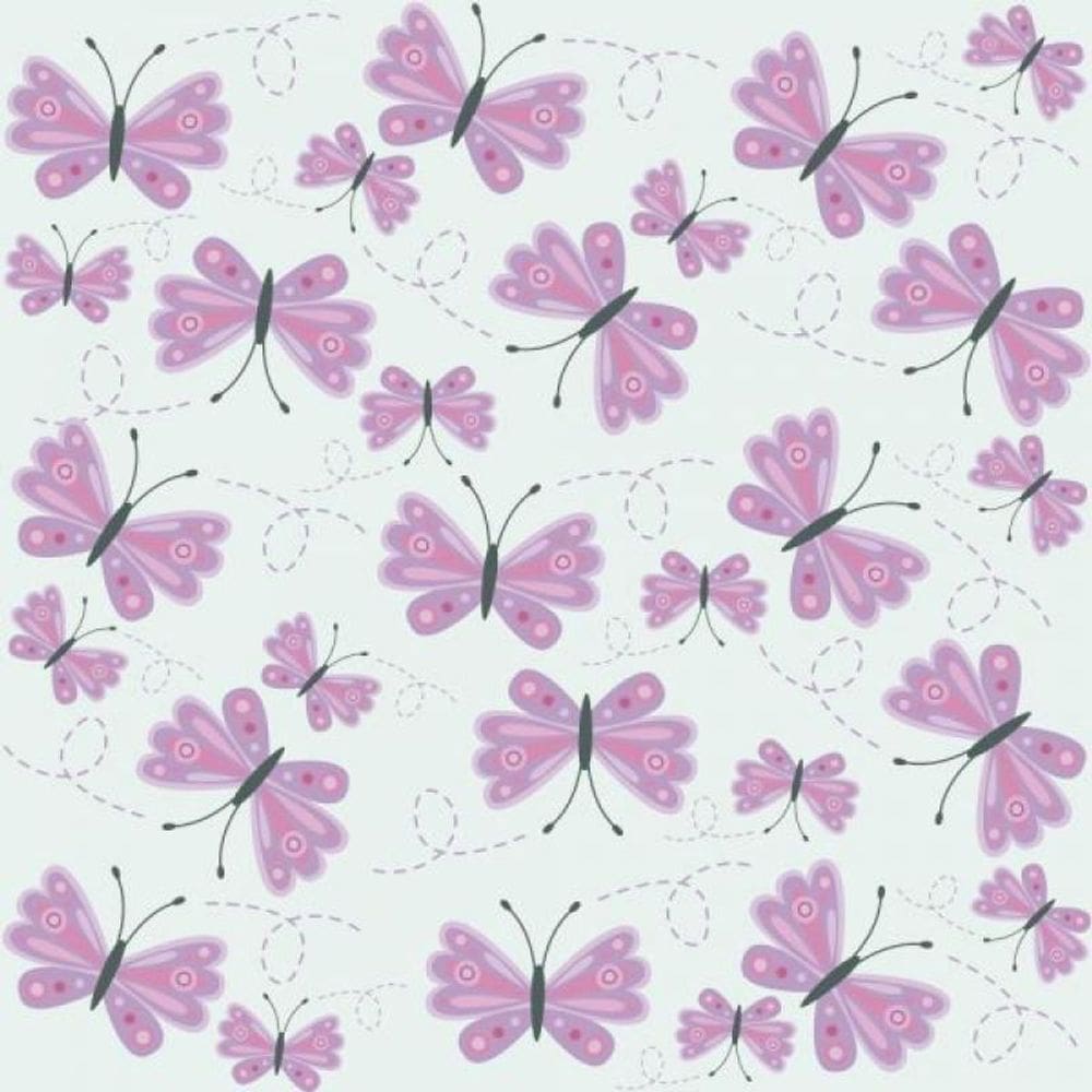 Papel De Parede Infantil Borboletas Lilás