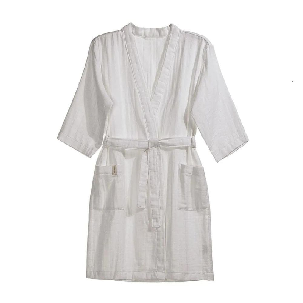 Roupao Liso Lino - Tamano P Branco - Karsten