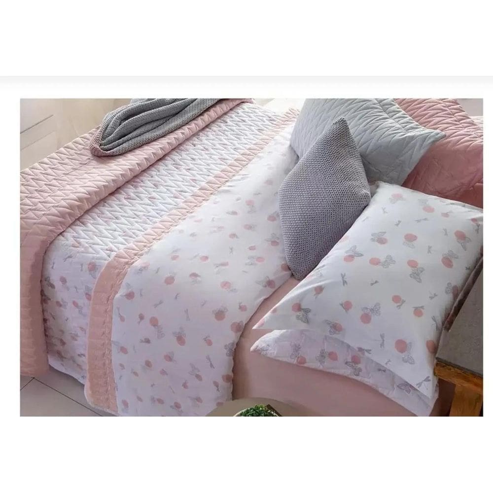 Kit Colcha Matelasse Queen Size Com 3 Pças 200 Fios Cherry