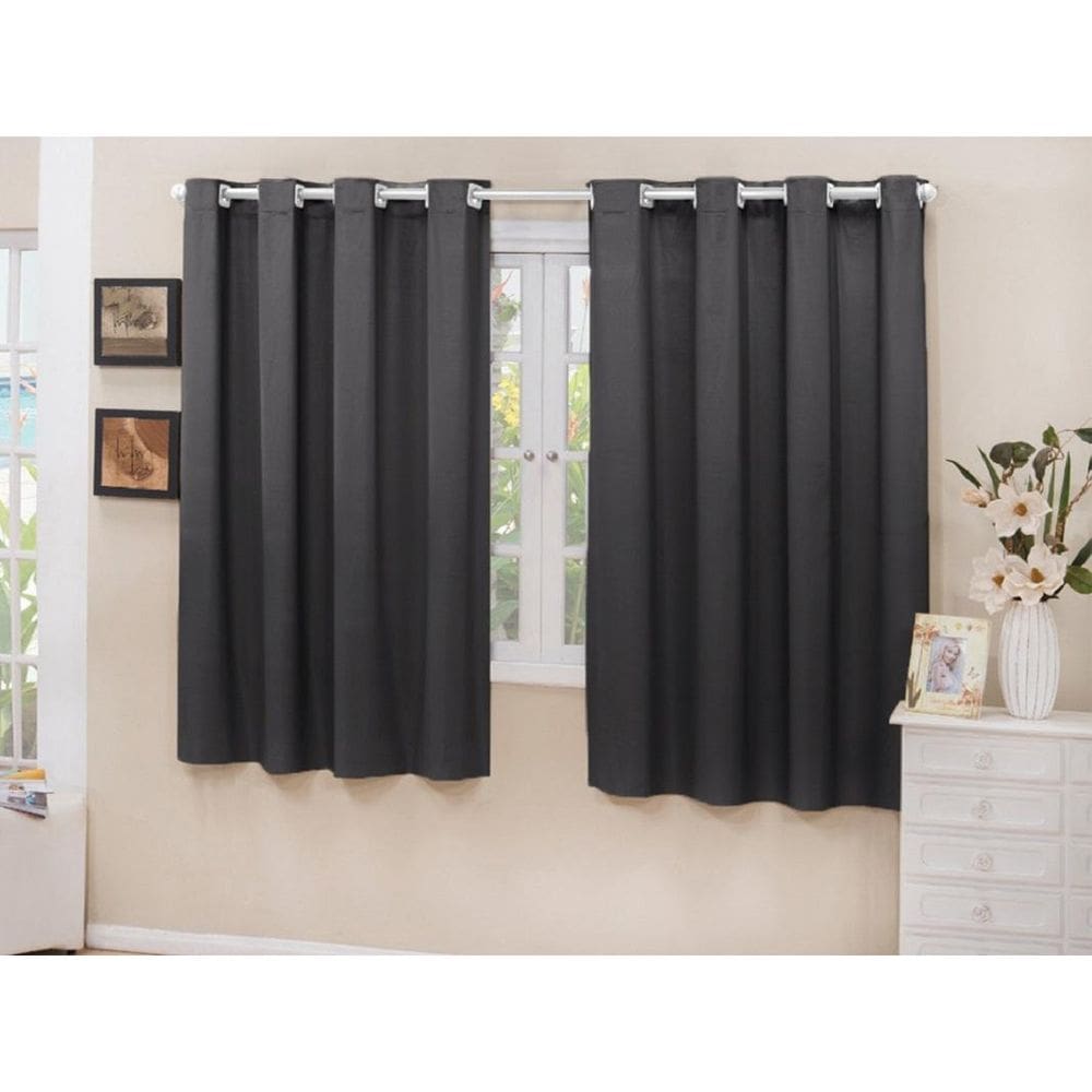 Cortina Cozinha Blecaute Tecido Preto 2,80X1,60