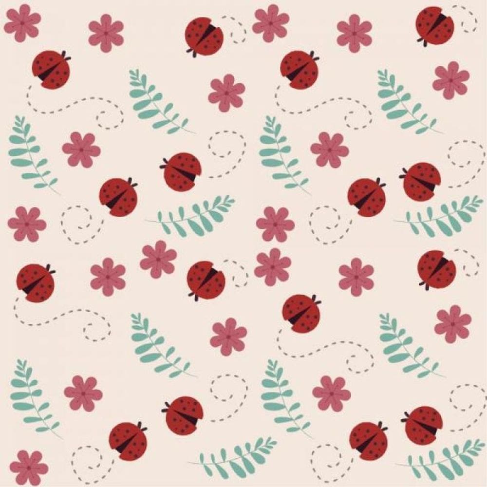 Papel De Parede Infantil Joaninha E Flores