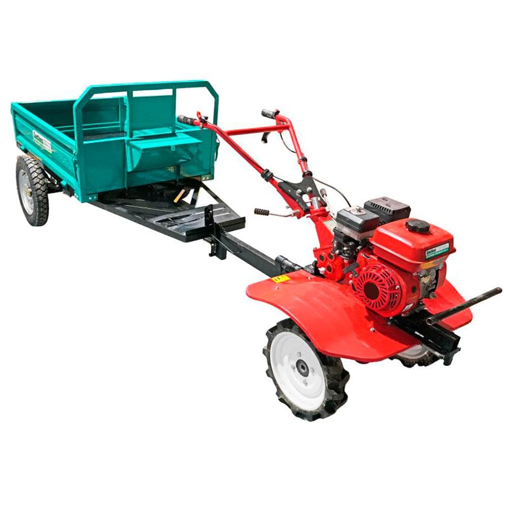 Motocultivador Tratorito 7HP 4T Roda Grande GMG7000-8 + Carretinha 500Kg GCM500F Garthen