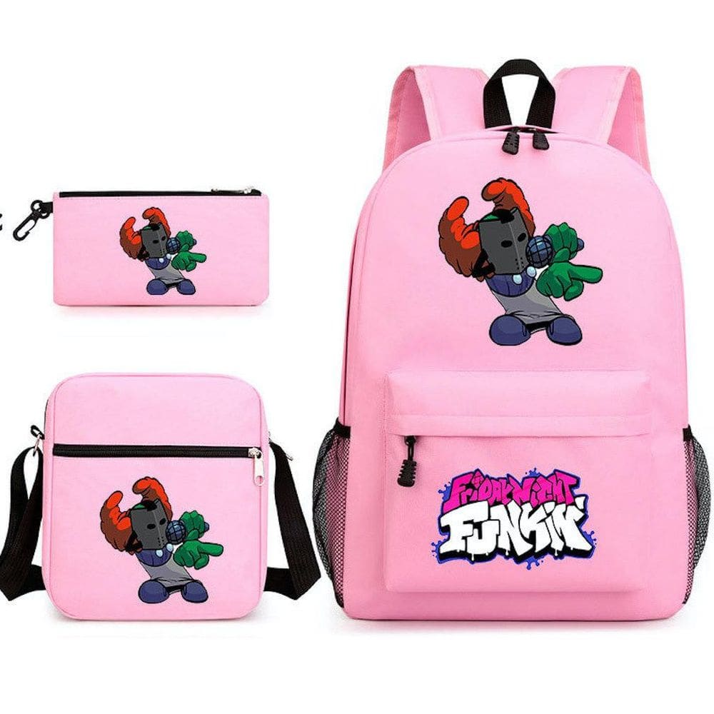 Mochila, 3 unidades/conjunto, bolsa Black Fridays Nights, mochila de anime