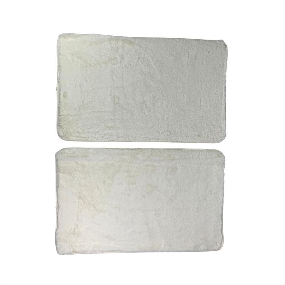 Jogo Tapetes Peludinho Branco Absorvente Antiderrapante Box