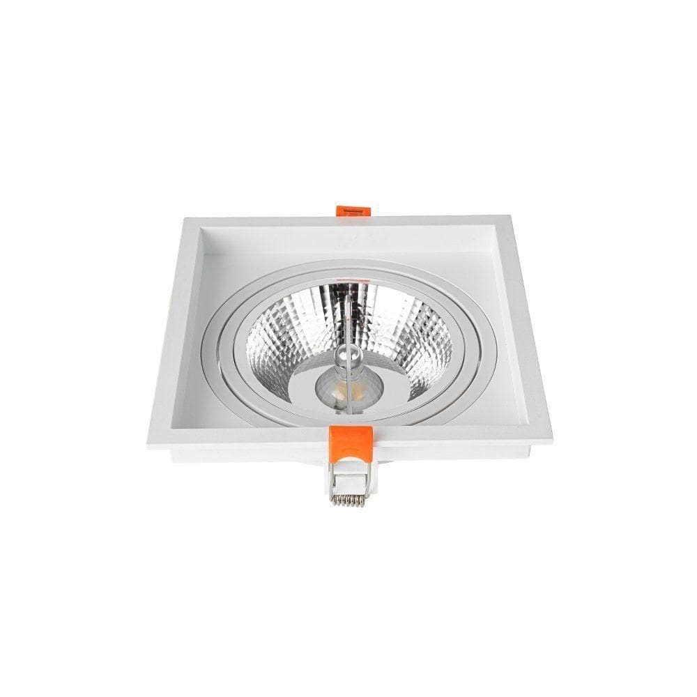 Spot De Embutir Recuado Nordecor Loyo Para 1 Lâmpada Ar111 Gu10 Quadrado Branco