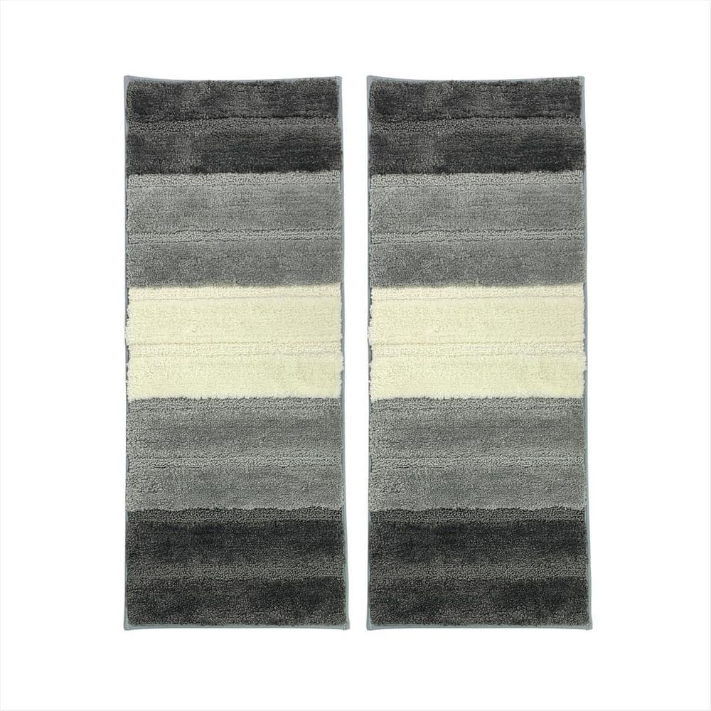 Tapetes Passadeiras Cinza 40X100Cm Base Polipropileno Microf