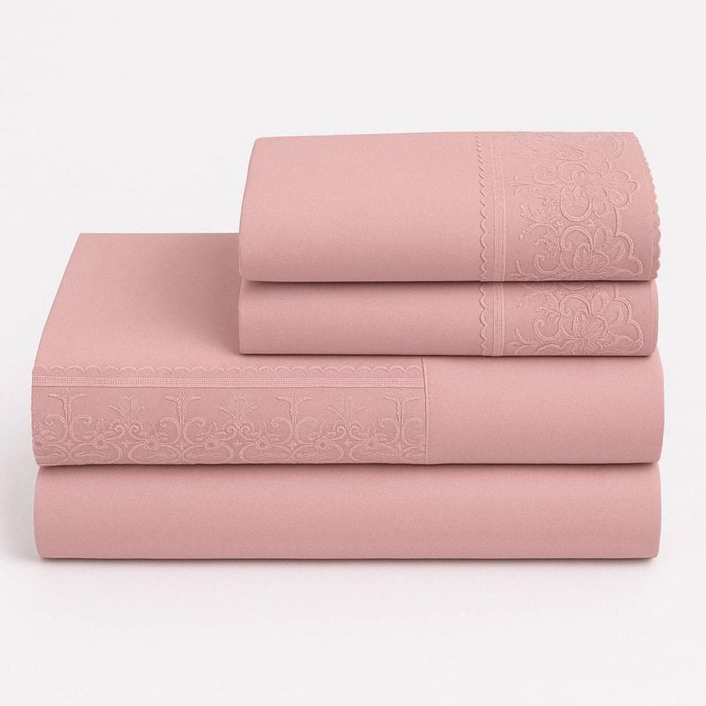 Jogo Cama Queen 4 Peças Bordado Inglês Exclusive - Rose