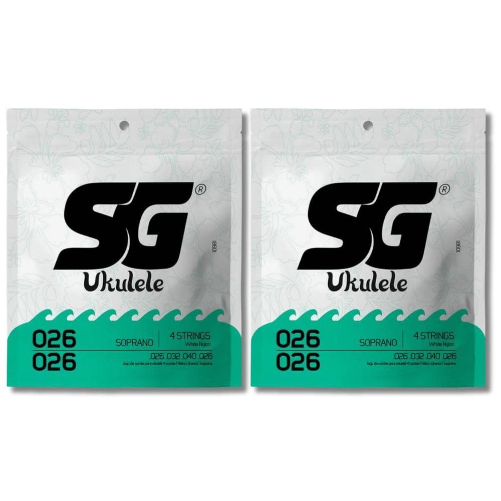 Kit 2 Encordoamento Ukulelê Sg Nylon Branco Soprano 0.026