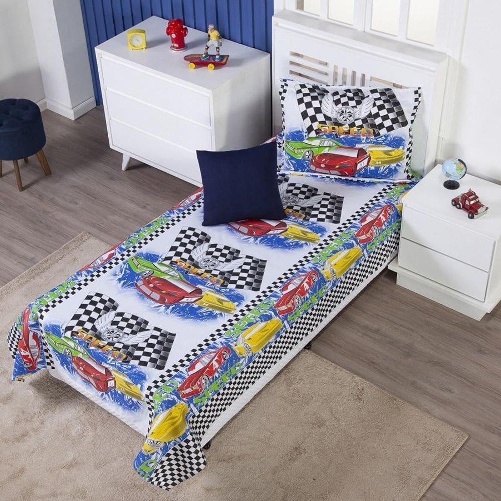 Colcha Cobre Leito Infantil Solteiro Menino Personagens +