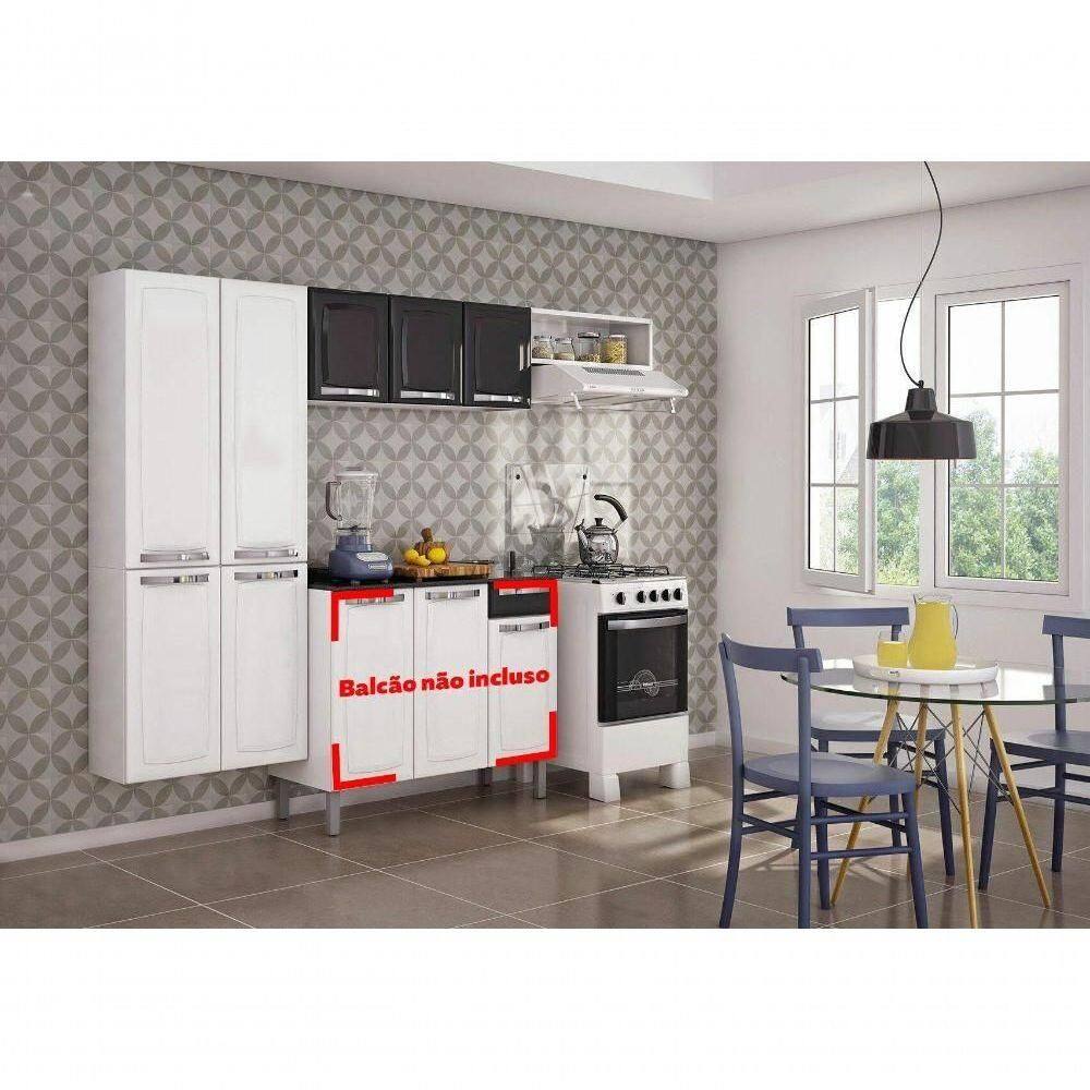 Cozinha Itatiaia Rose - 3 Peças - Branca C- Preta