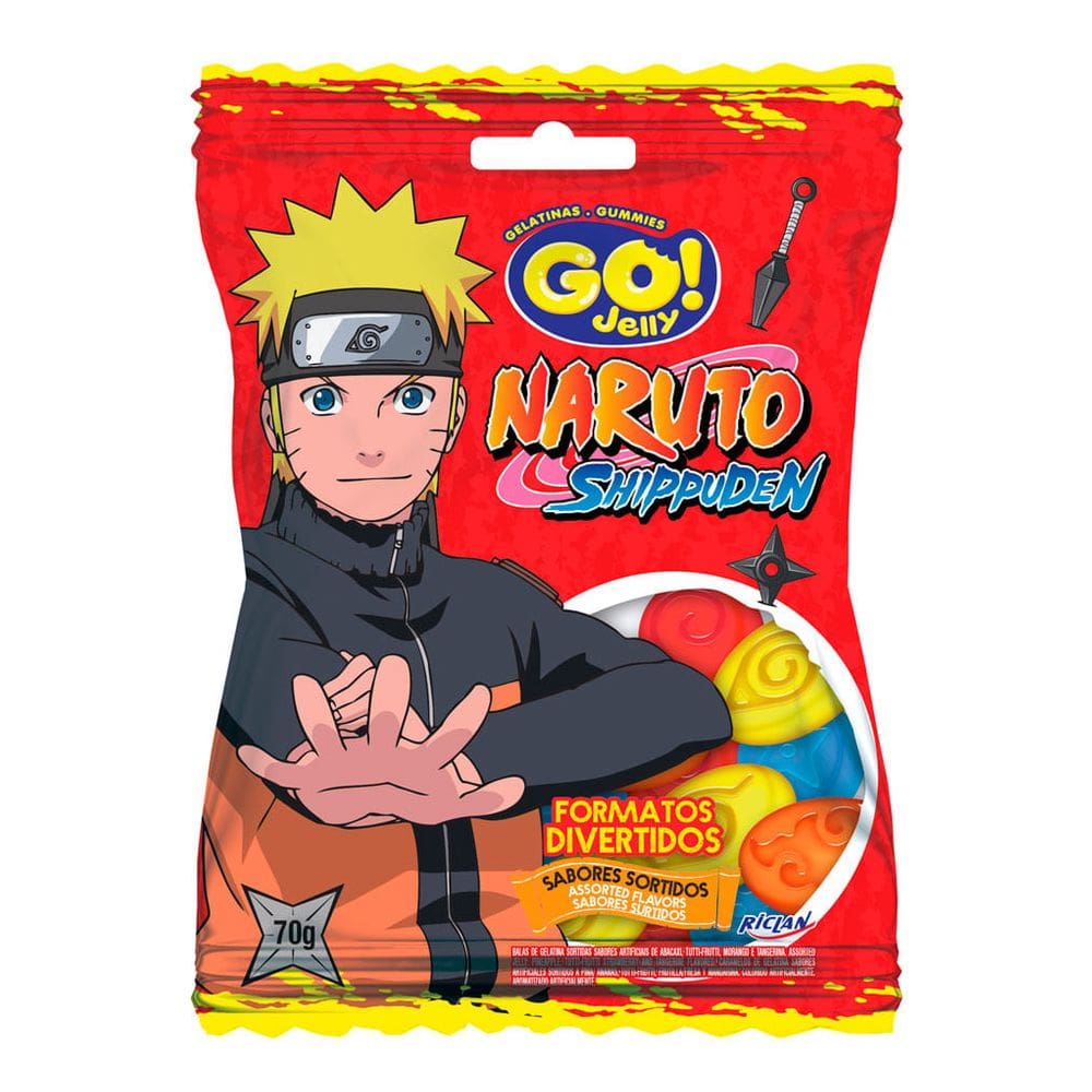 Balas de Gelatina Go Jelly Naruto Shippuden diversas 70g