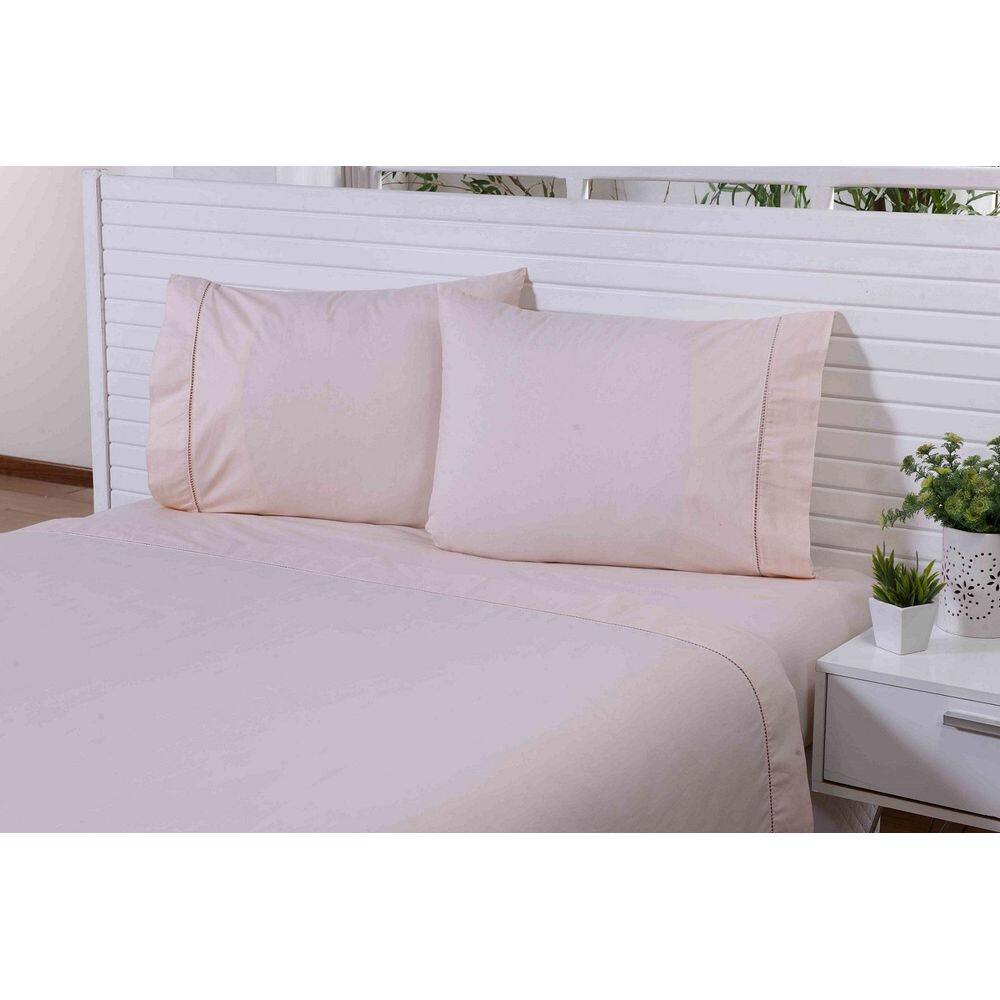 Lençol Solteiro 2 Peças C/Elástico Percal 100X200X25 Salmon