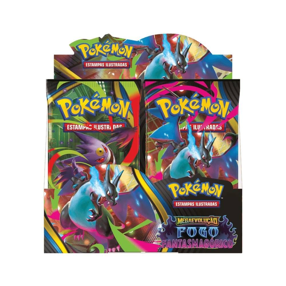 Pokémon Box com 36 Boosters Fogo Fantasmagórico Copag