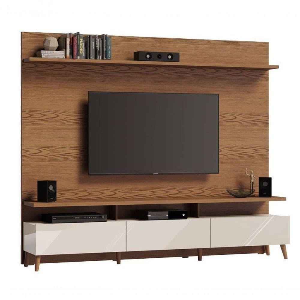 Home Theater Boss 2.2 Freijó Com Off White - Imcal Móveis