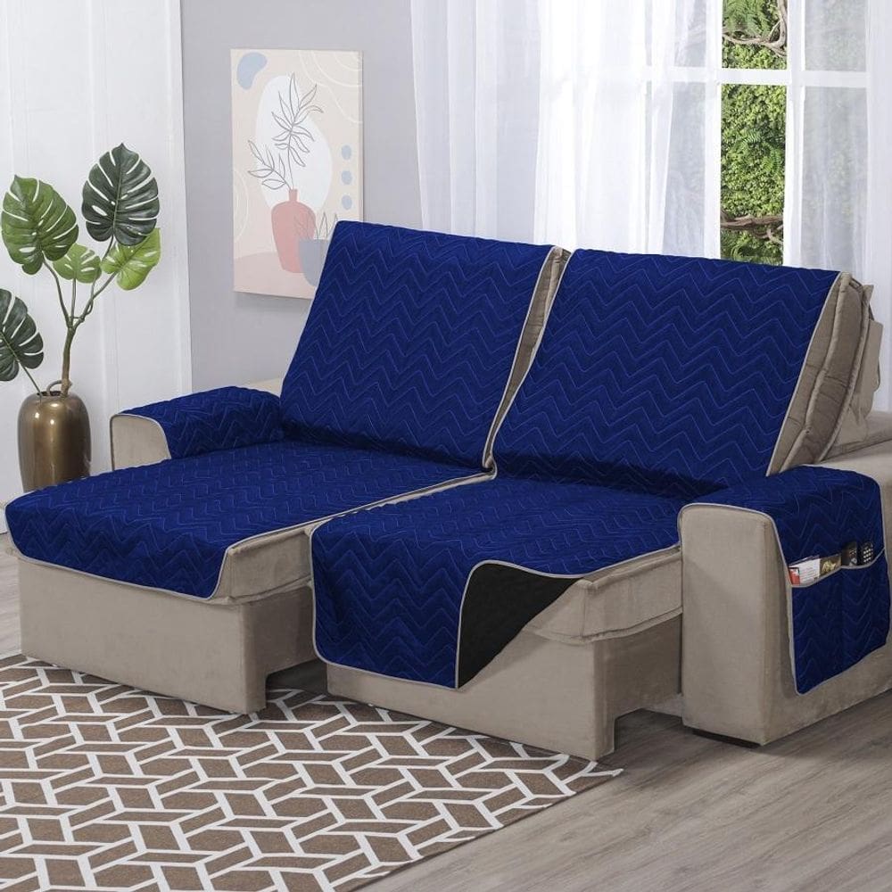 Protetor Sofá Retrátil Capa 3 Lugares 1,80M Assento Dupla