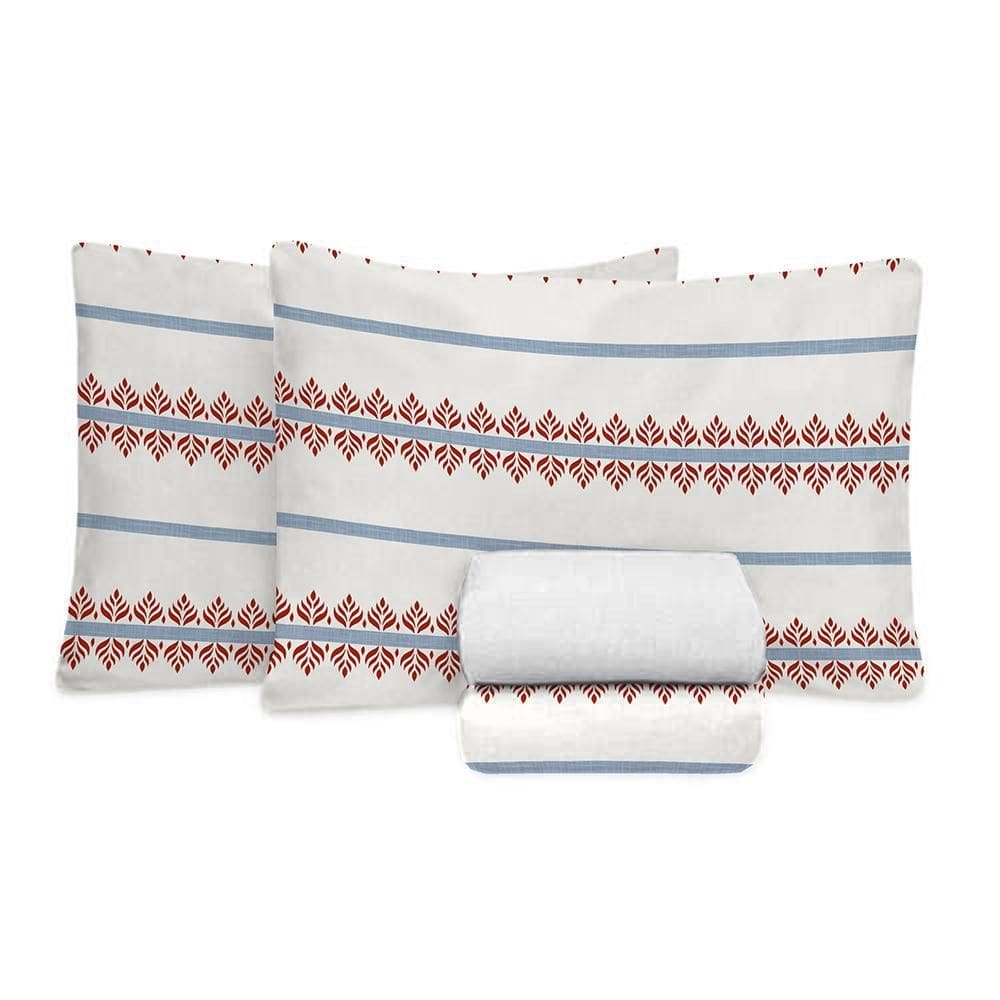 Jogo Cama Casal 4 Peças 100% Algodão 180 Fios - Mavie 7866