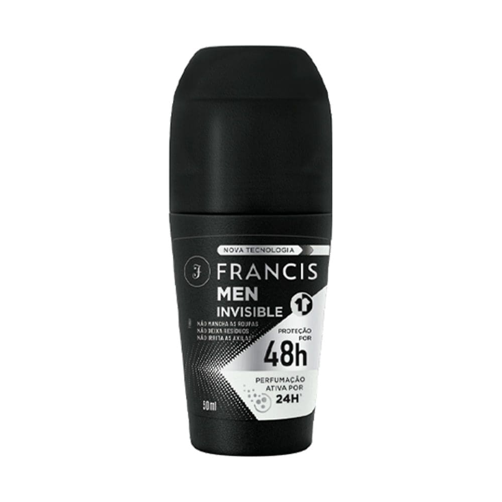 Desodorante Francis Men Invisble Roll-On Antitranspirante 48h 50ml