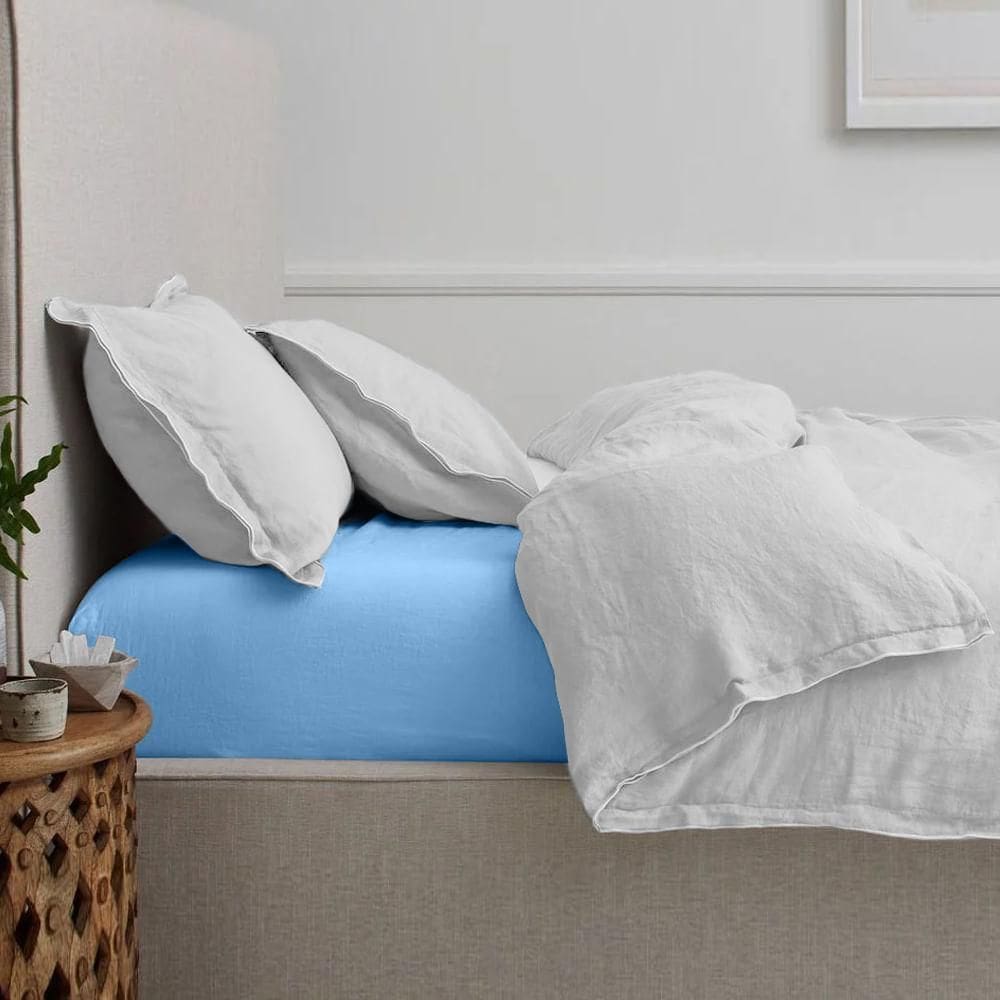 Lençol Solteiro Elástico 150 Fios Em Algodão Premium Azul