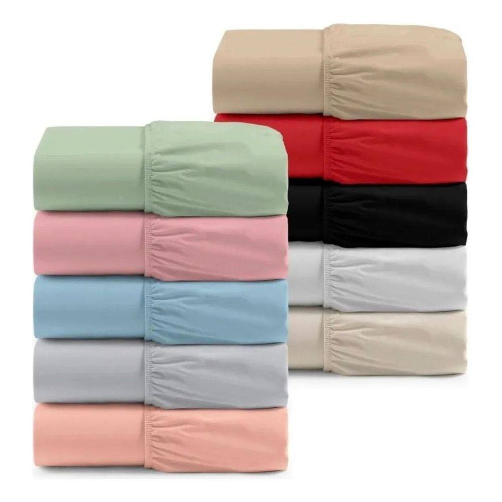 Jogo De Lençol Elástico Queen 3 Peças Percal 1600 Fios