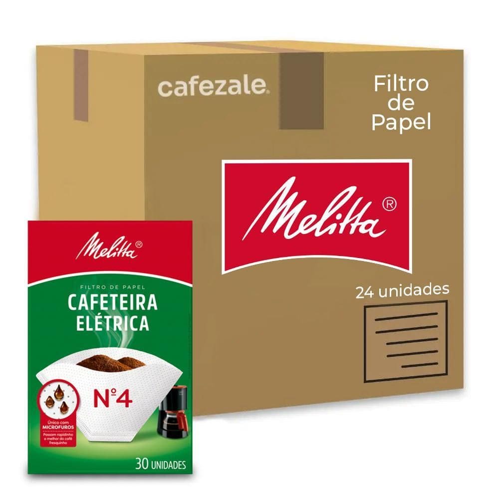 Filtro D Papel Melitta Cafeteira Elétrica Nº4 Kit 24 Pacotes