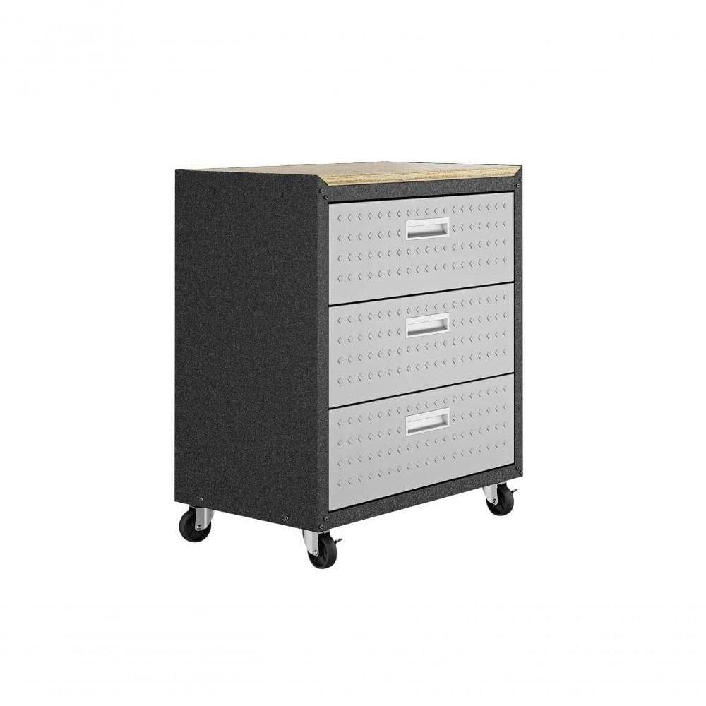 Balcão Multiúso Titanium Itatiaia - 3 Gavetas Preto C- Cinza