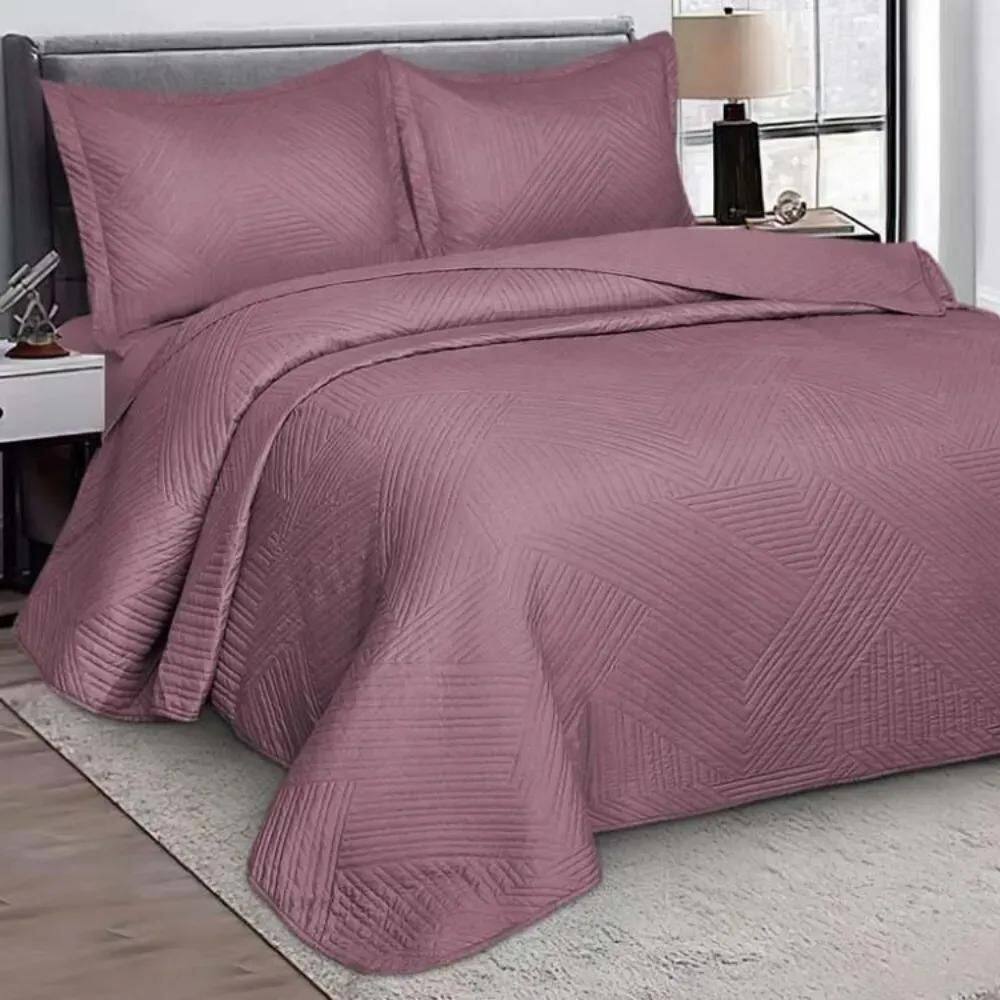 Kit Colcha / Cobre Leito King Virtuos - Camesa Rose