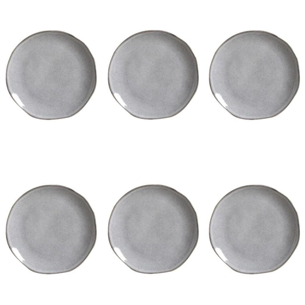 Conjunto De Pratos De Sobremesa 06 Peças Orgânico Concreto Porto Brasil