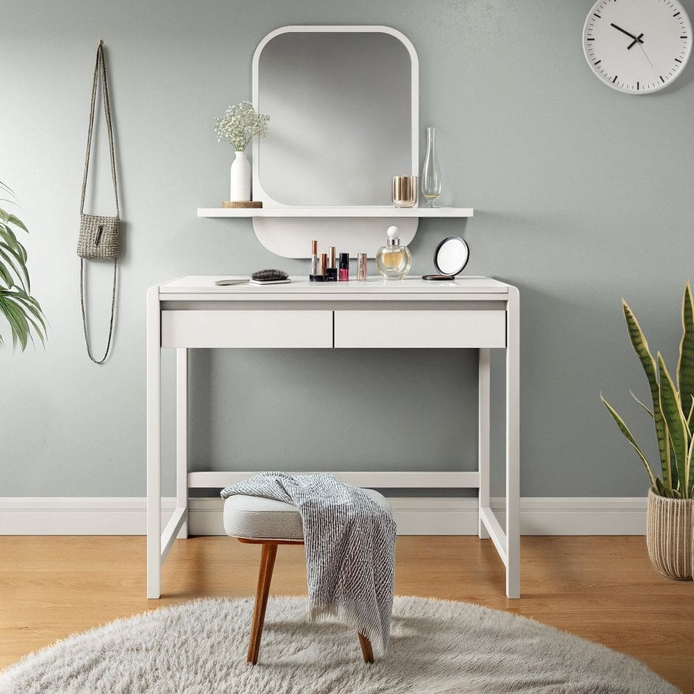 Penteadeira 2 Gavetas Madeira Maciça Modena Branco