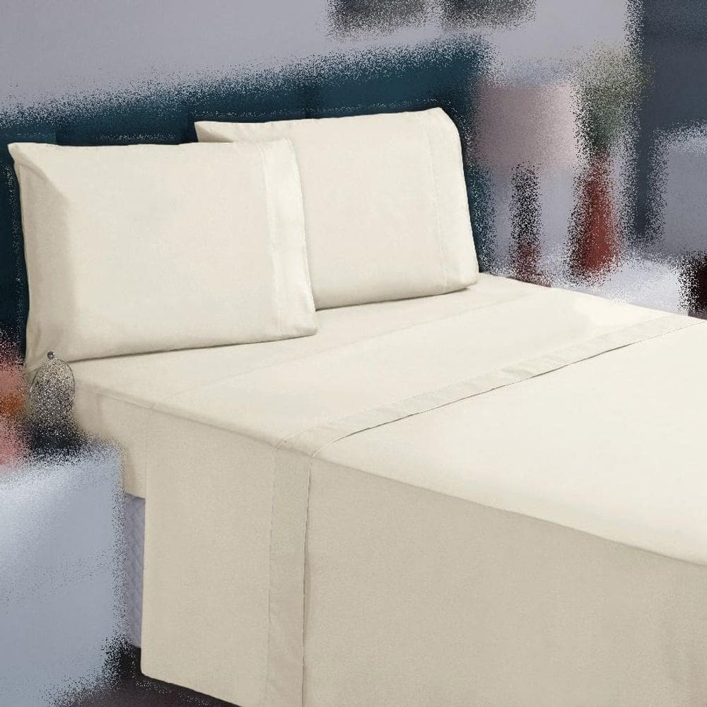 Jogo Cama Solteiro 3P Lençol + Fronha 100% Algodão Percal