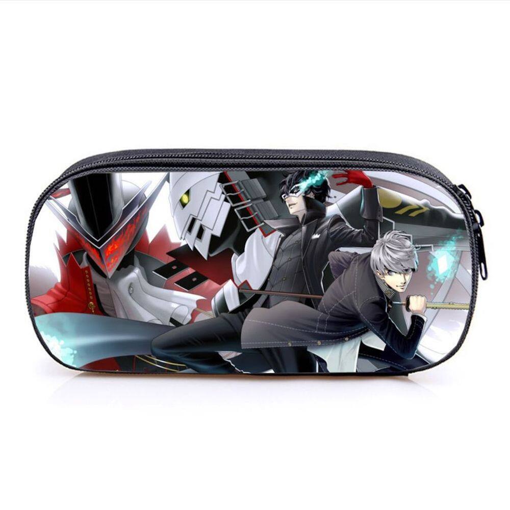 Estojo para lápis Personas 5, capa de lápis de anime de desenho animado de dupla camada