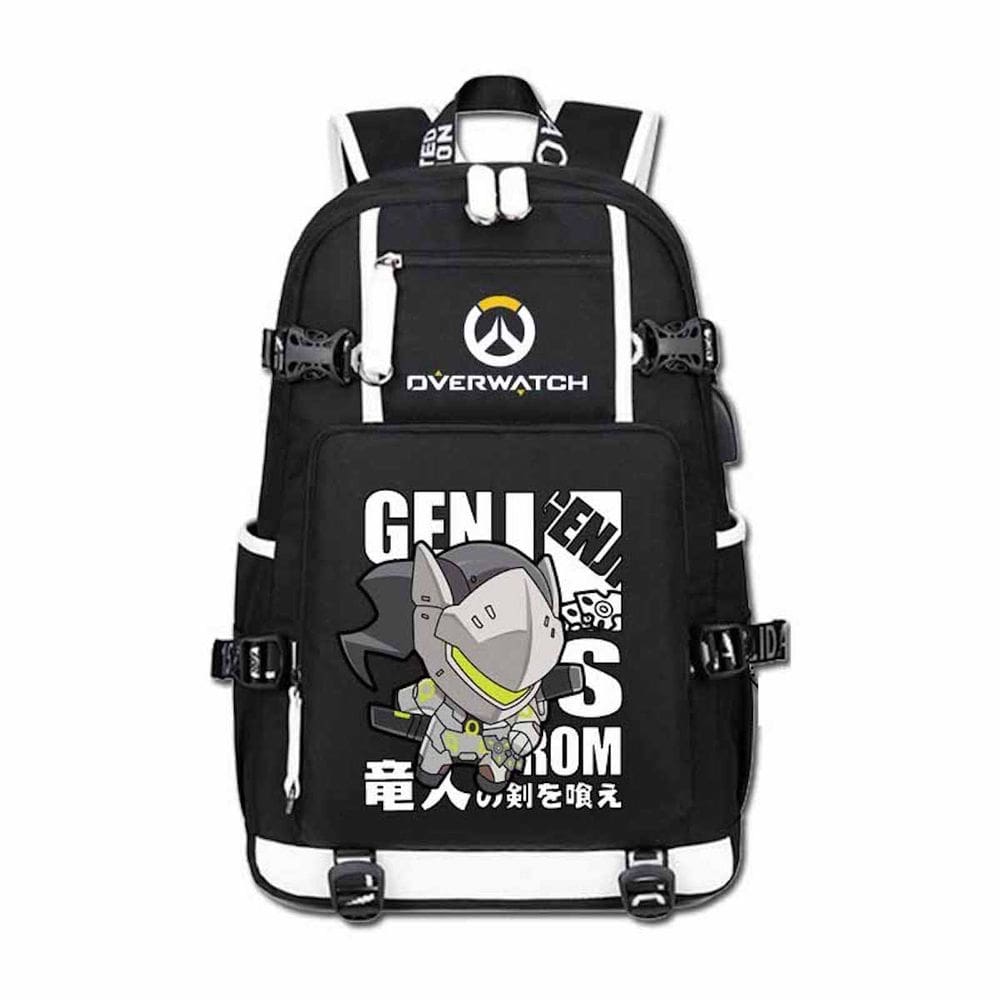 Mochila Overwatch Genjis Cartoon Kids School 30x15x47cm