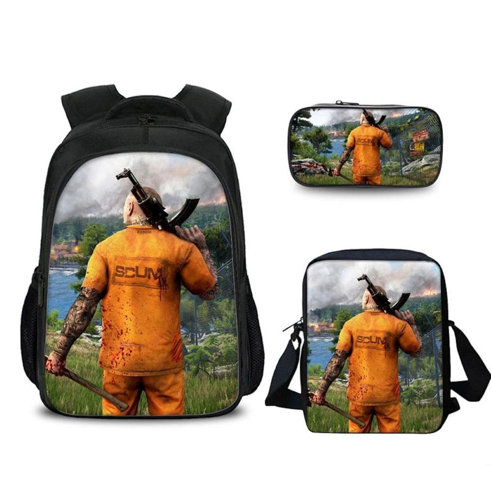 Conjunto de mochilas, bolsa escolar Scums, bolsa de nylon de anime para crianças