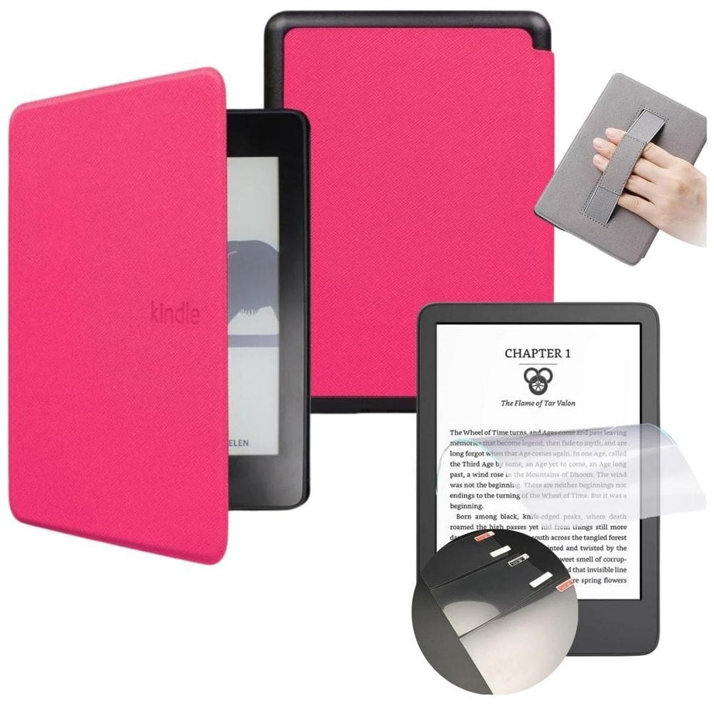 Capa + Pelicula Plástico Para Kindle Paperwhite 7 - Com Alça