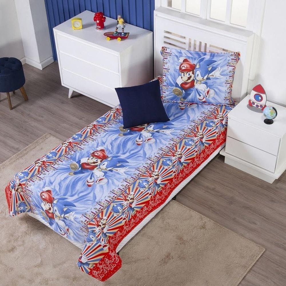 Colcha Cobre Leito Infantil Solteiro Menino Personagens +