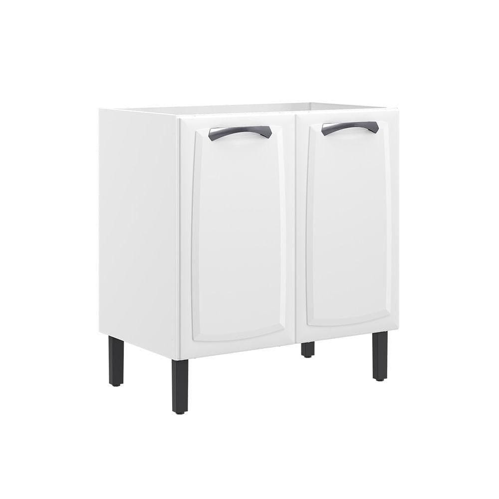 Balcão De Cozinha Itatiaia Em Aço 2 Portas Branco Sem Tampo New Premium