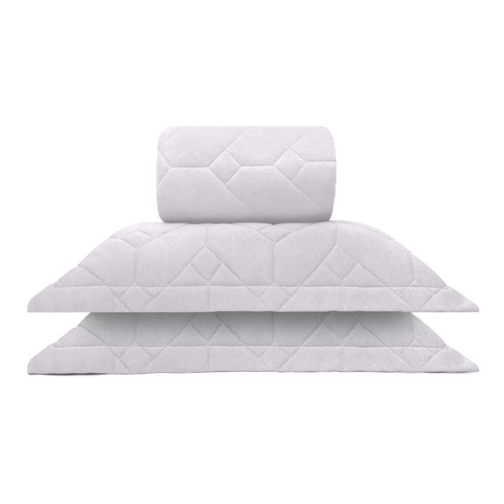 Kit Cobre Leito Casal Malha 100% Bambu Natural Buettner 3Pçs