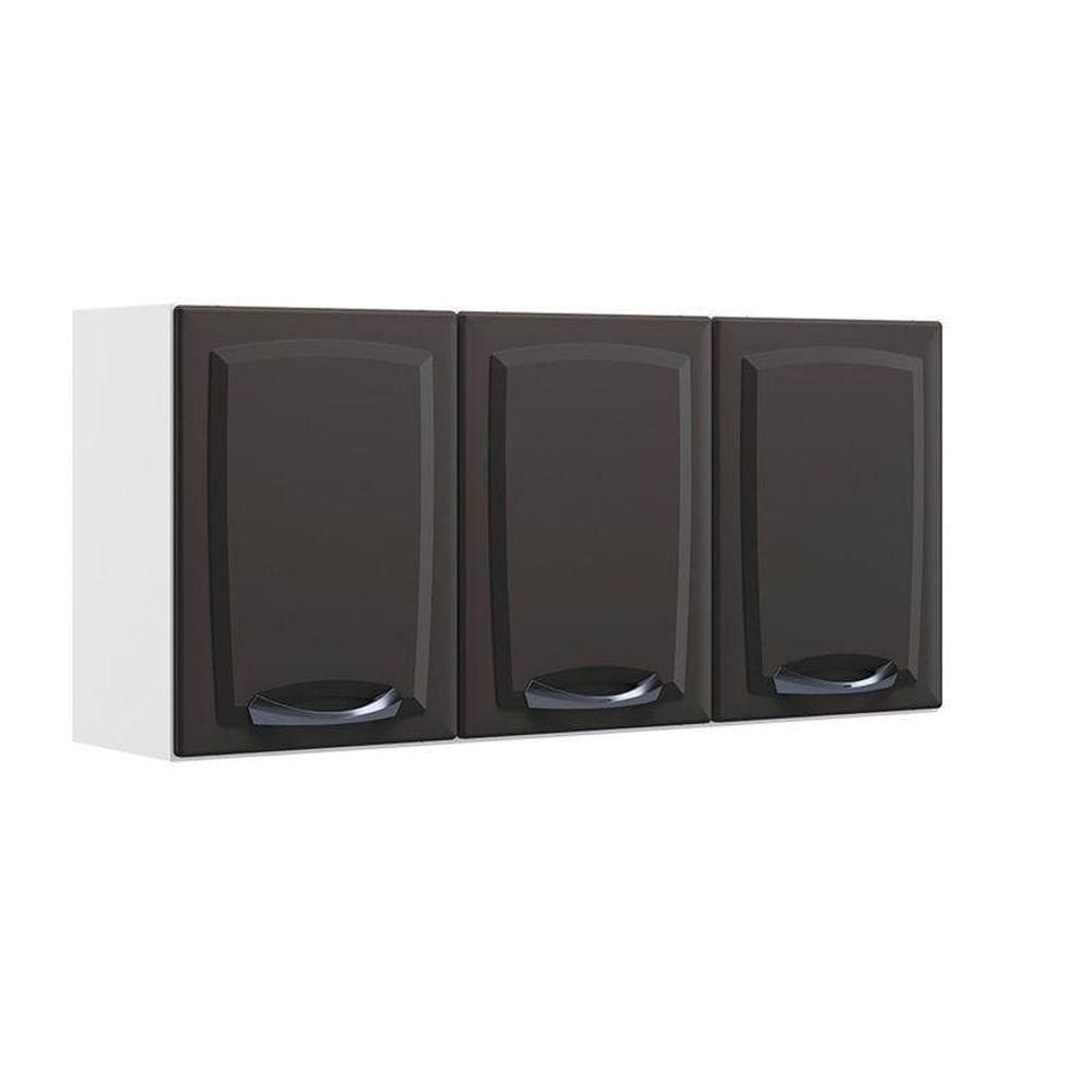 Armário Aéreo De Cozinha Preto E Branco 3 Portas New Premium