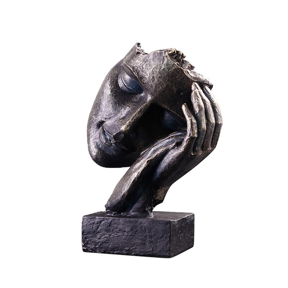 Arte da escultura: máscara incompleta, estatueta adormecida, 22,5 cm