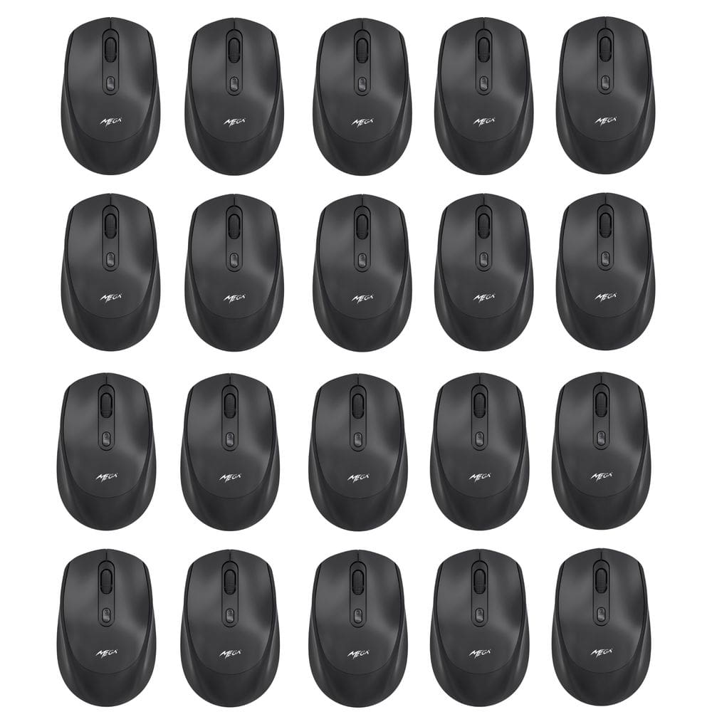 Kit 20 Mouses Sem Fio Recarregável Mega M180 Preto DPI Ajustável