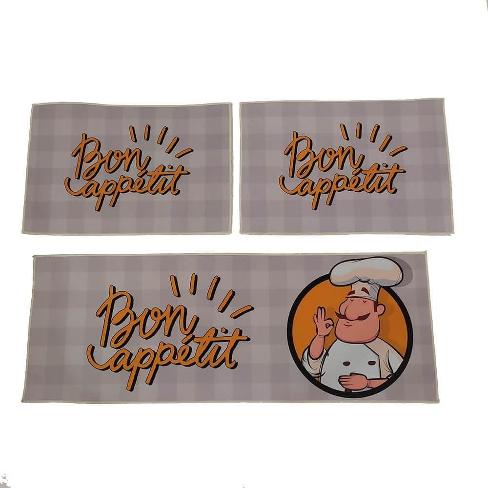 Kit 3 Tapetes De Cozinha Allegra - Jolitex Chef