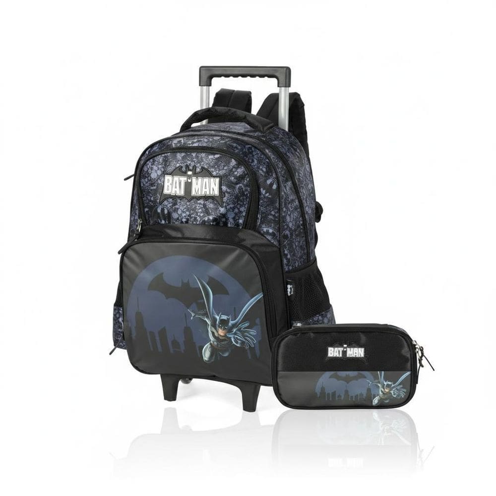 Kit Escolar Preto Batman Mochila + Estojo Box