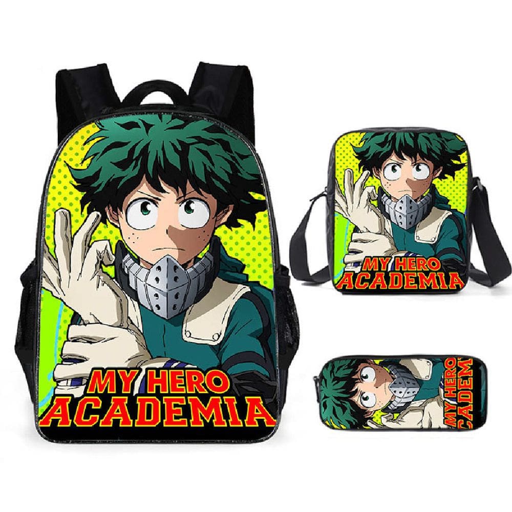 Conjunto de mochilas My Heros Academias Midoriyas Izukus para crianças