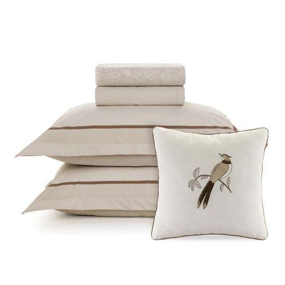 Jogo De Cama Casal Com Capa Almofada 200 Fios Mallu Karsten