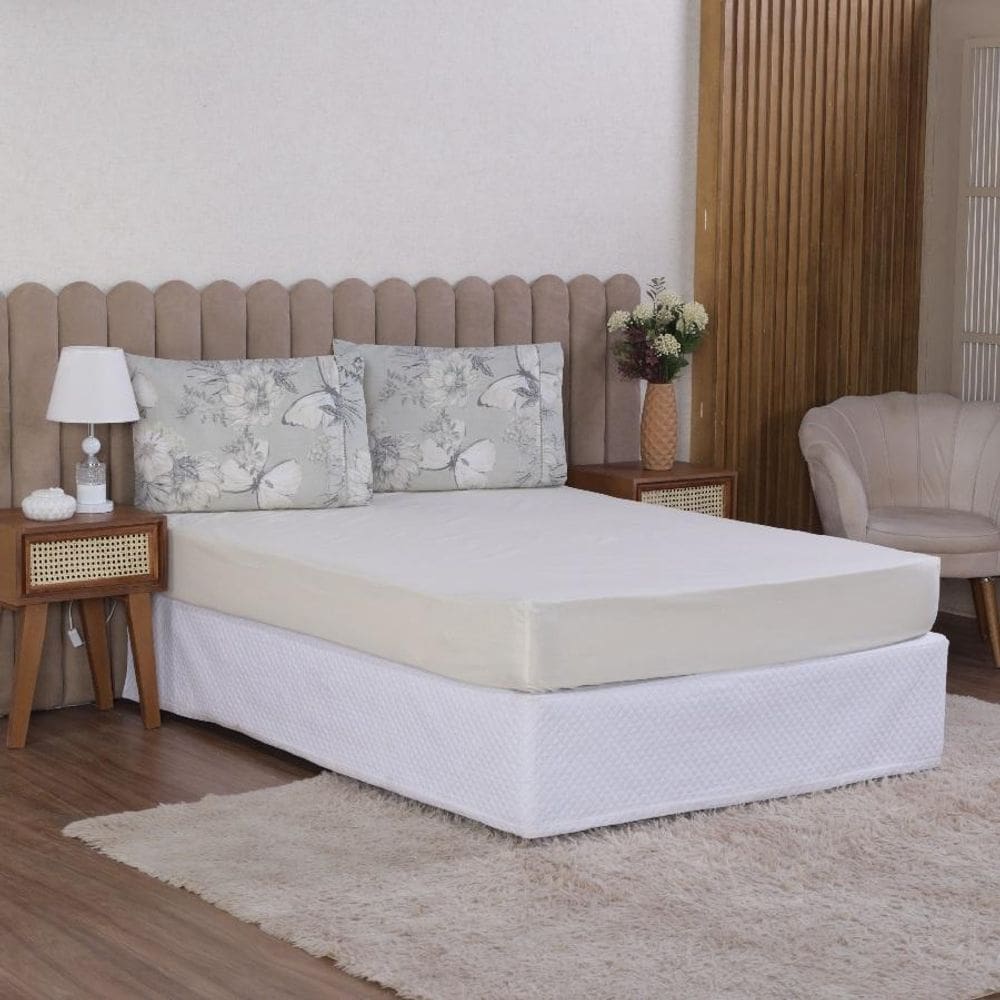 Jogo Cama Casal 3P Lençol + Fronha Esmeralda Percal 100%